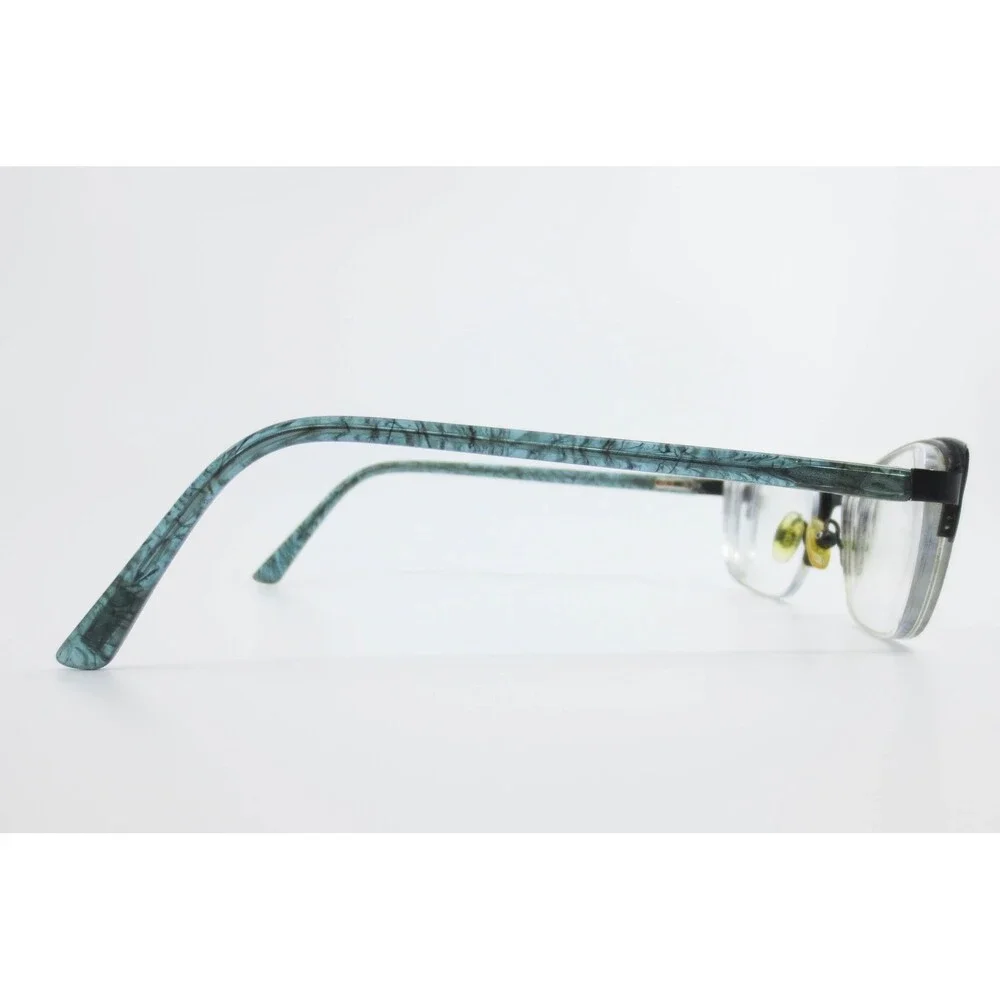 XOXO Tybee Eyeglasses Black Teal Marbled Cat Eye Semi Rimless Frames 50-17-135